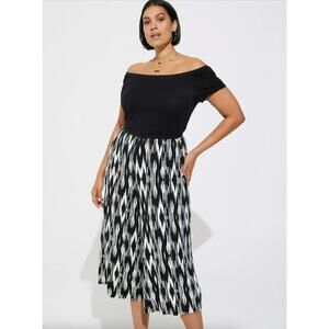 Torrid Super Soft Off Shoulder Culotte Jumpsuit Black Wide Leg Plus Size 3X